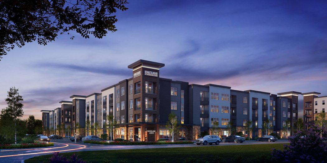 Humphreys Partners Architects Enclave at Woodland Lakes Rendering Night