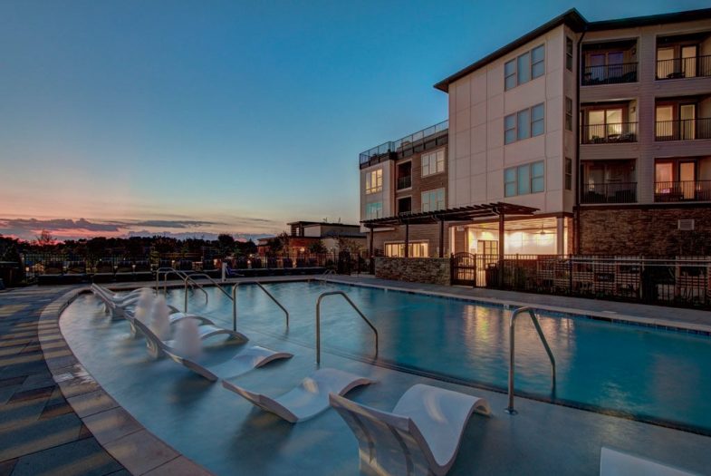 Humphreys Partners Architects Novel Providence Farm Pool Dusk