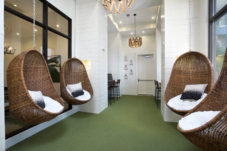 Humphreys Partners Architects Sea Glass Clubhouse Hanging Chairs