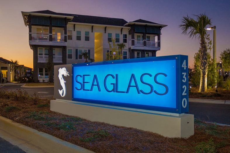 Humphreys Partners Architects Sea Glass Entrance Sign
