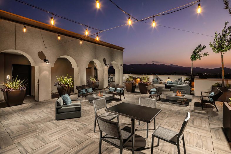 Humphreys Partners Architects The Harrison Rooftop Evening
