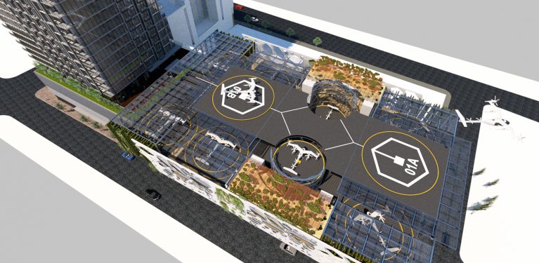 Uber is aiming to make its ‘flying taxis’ available in the next 10 years, which will pick up and drop off passengers at ‘Skyports’