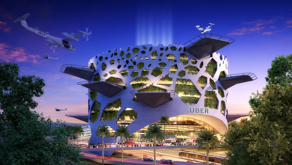 Humphreys Partners Architects Uber Elevate 2018 Mega Skyport Dusk