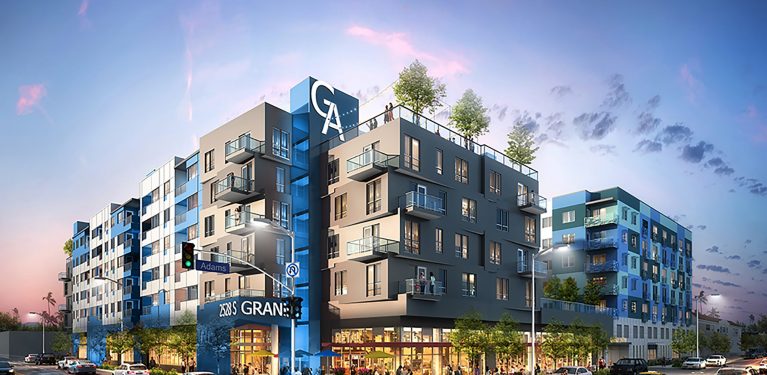 Jasper apartments completed at 2528 S Grand Avenue in Historic South-Central